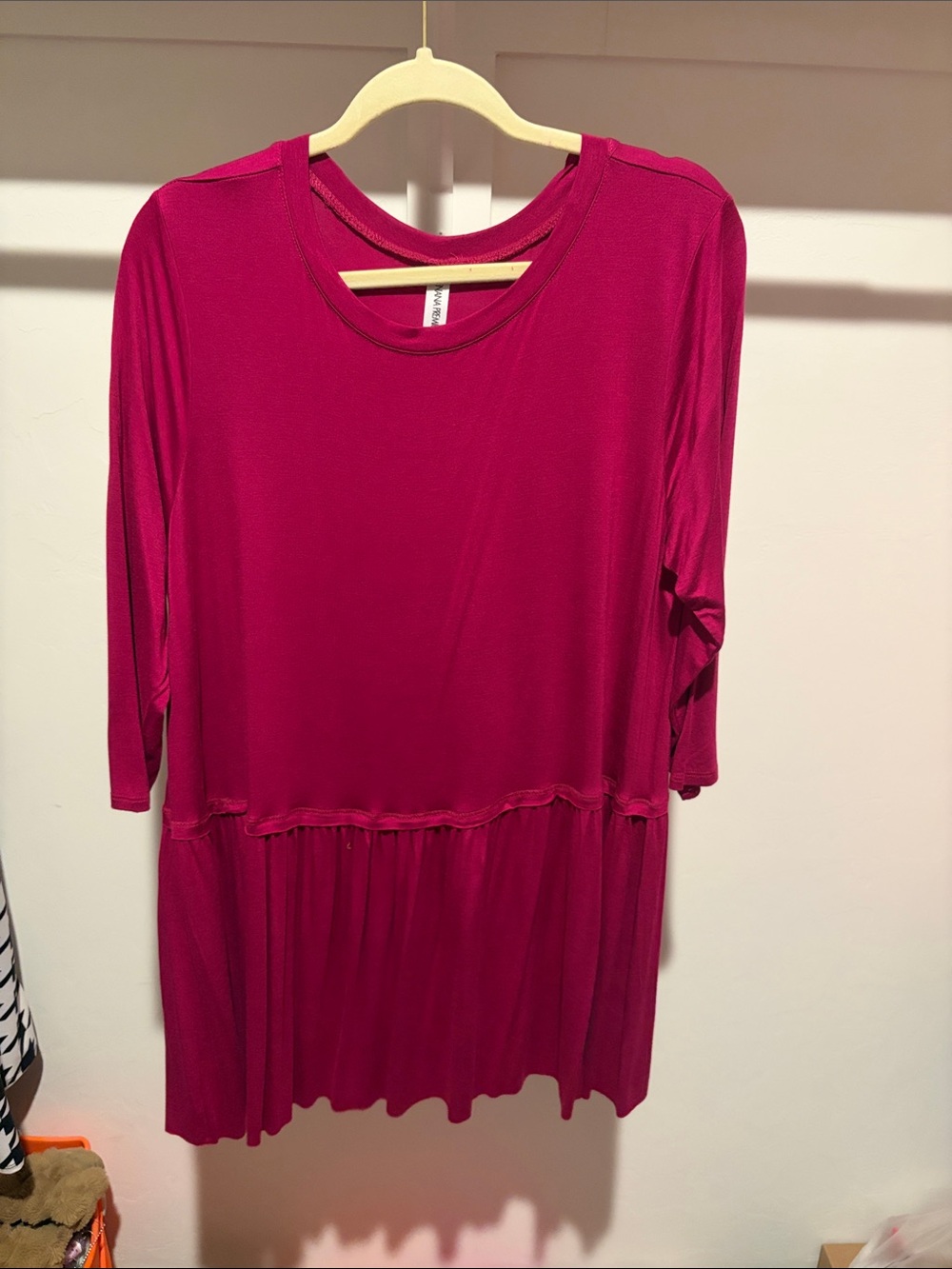 Zenana Premium Hot Pink Crewneck Top
